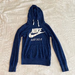 Nike Blue High Neck Hoodie — Size S